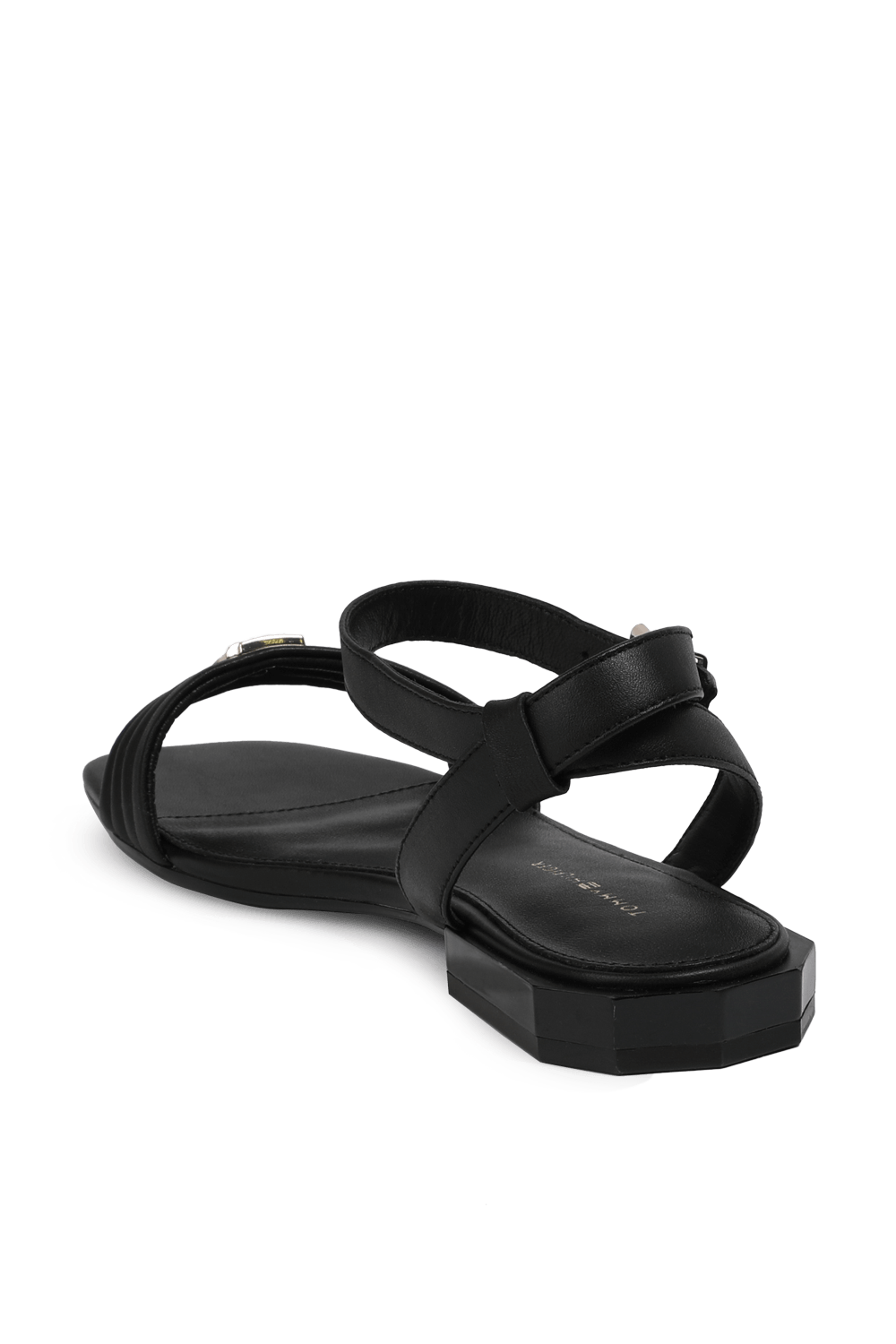 Padded Leather Sandals In Black TOMMY HILFIGER