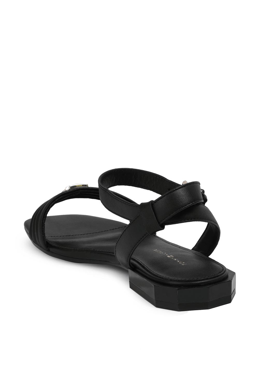 תמונה אחורית של Padded Leather Sandals In Black