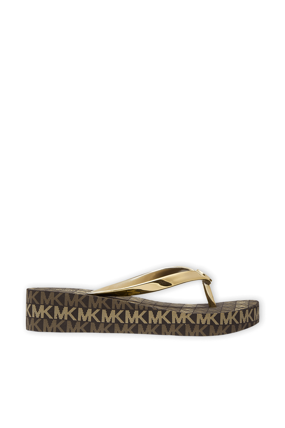 תמונה קידמית של Logo Wedge Flip Flop In Gold