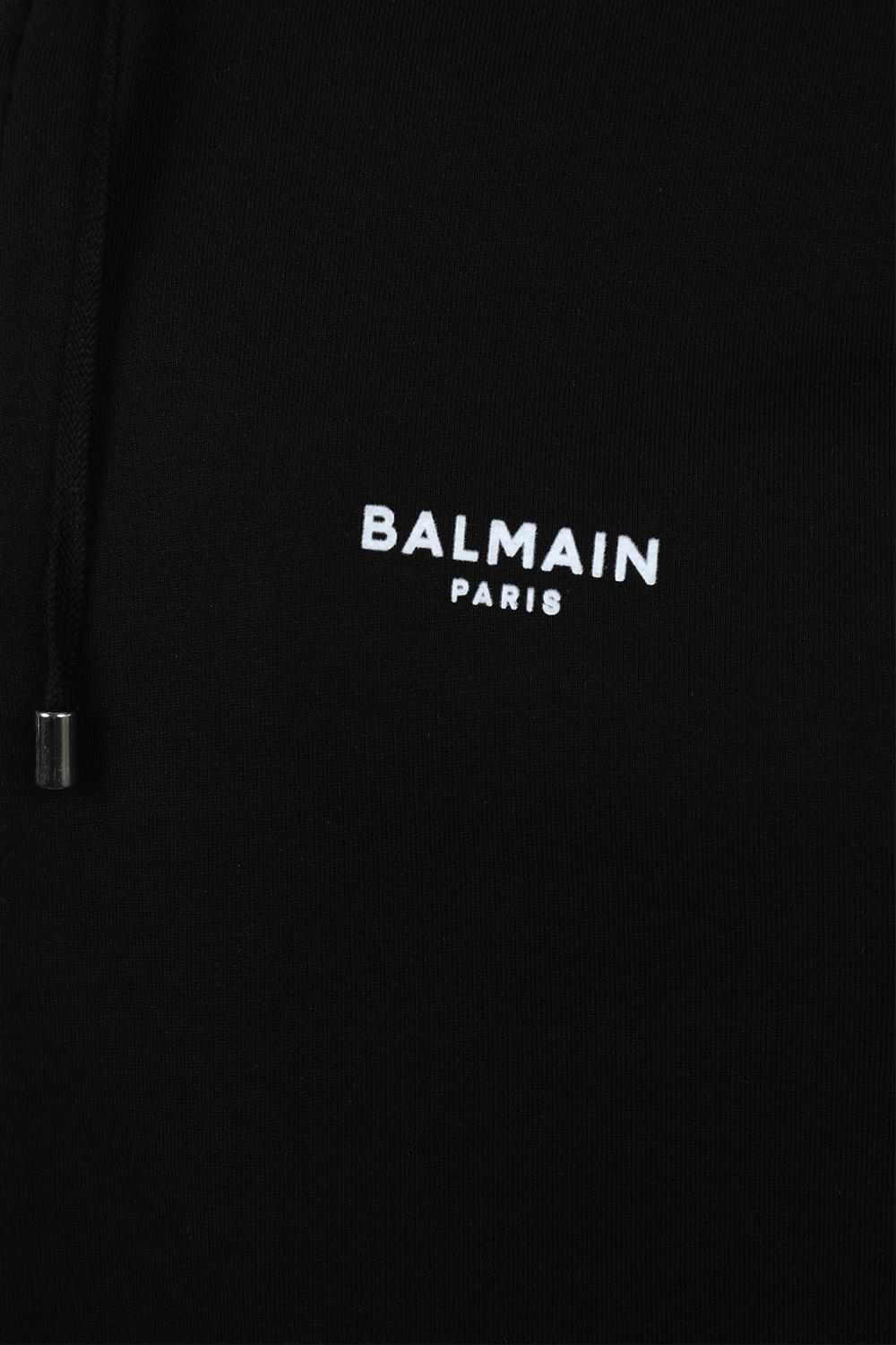 תמונה אחורית של סווטשירט קפוצון שחור עם רוכסן