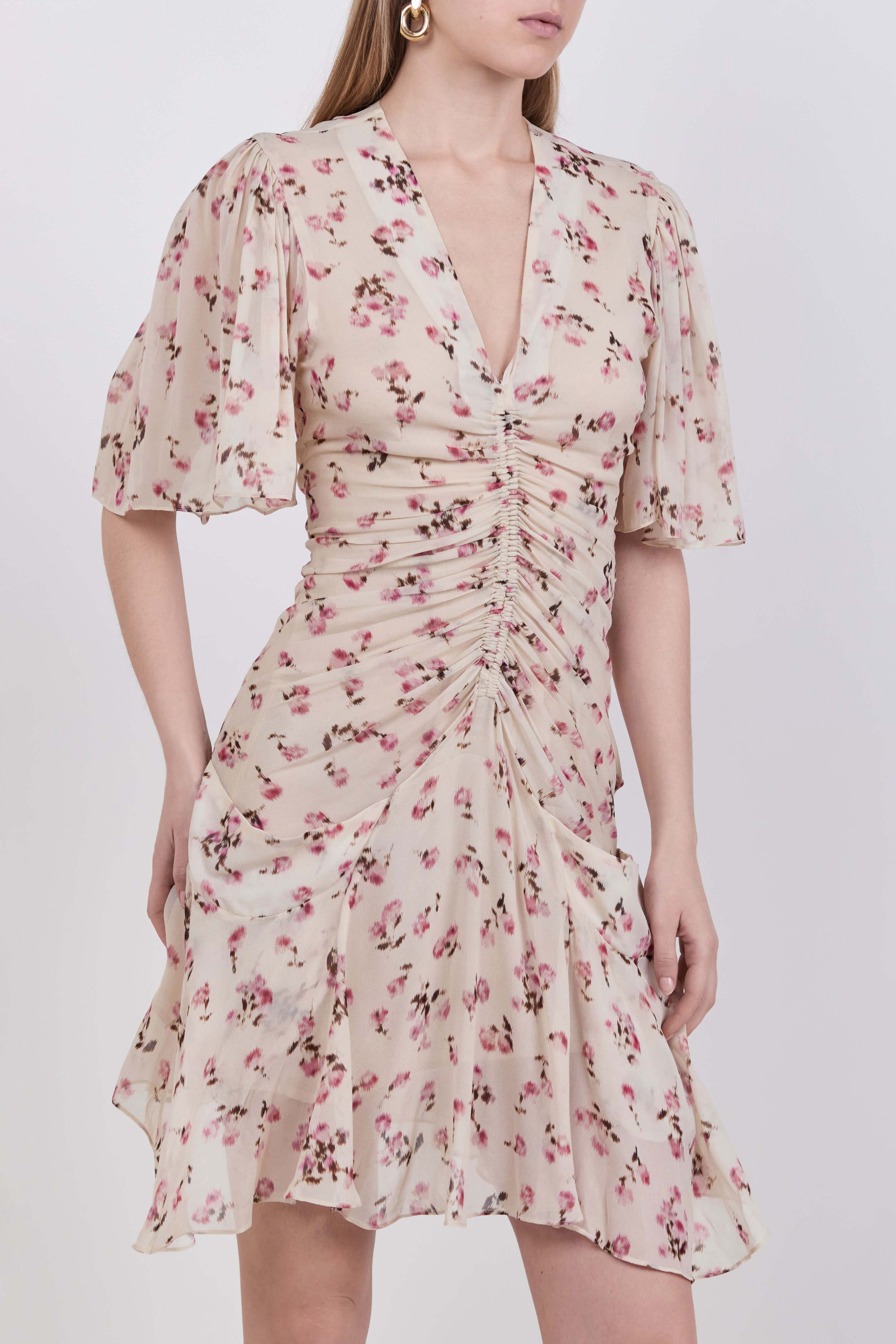 תמונת דוגמן קידמית של שמלת מיני פרחונית