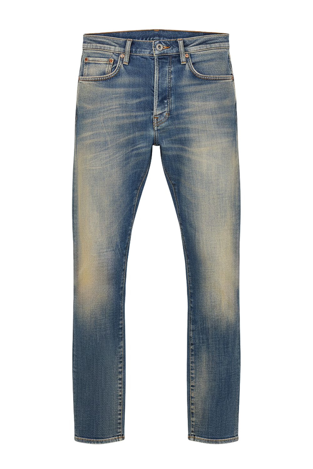 תמונה קידמית של מכנסי ג'ינס סלים