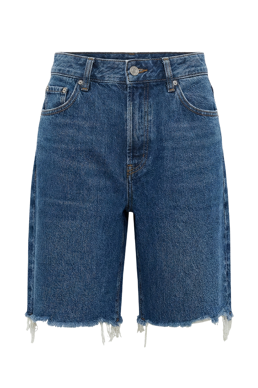 תמונה קידמית של מכנסי ג'ינס קצרים