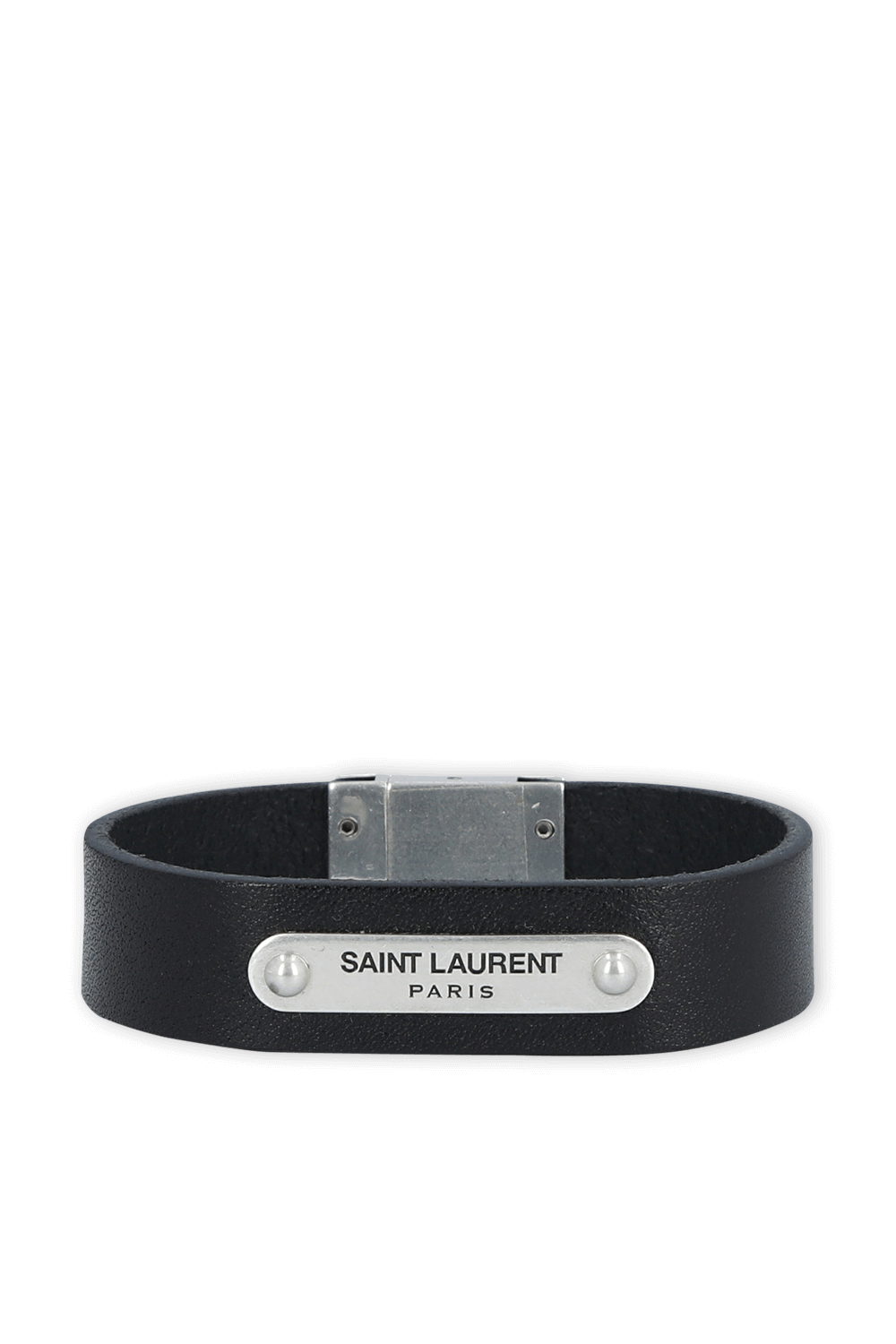 תמונה קידמית של ID Bracelet in Black Leather