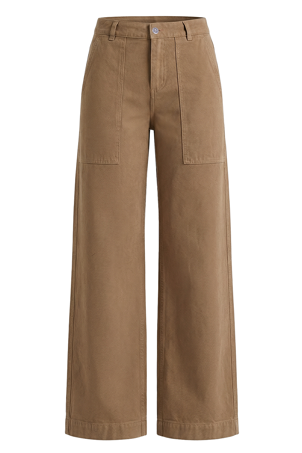 תמונה קידמית של מכנסי ג'ינס בגזרה רחבה