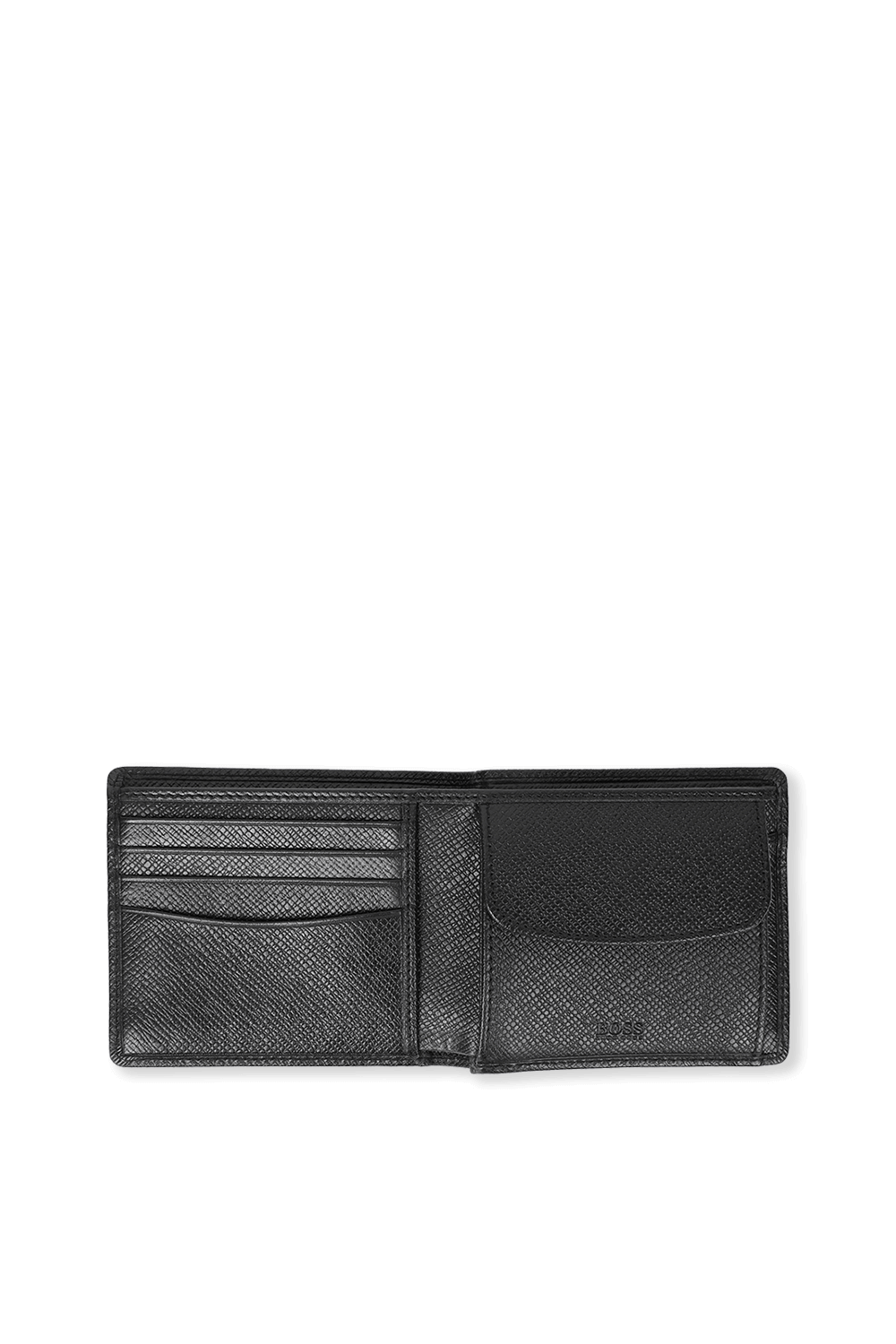 תמונת פנים של Signature Grainy Leather Wallet In Black&nbsp;