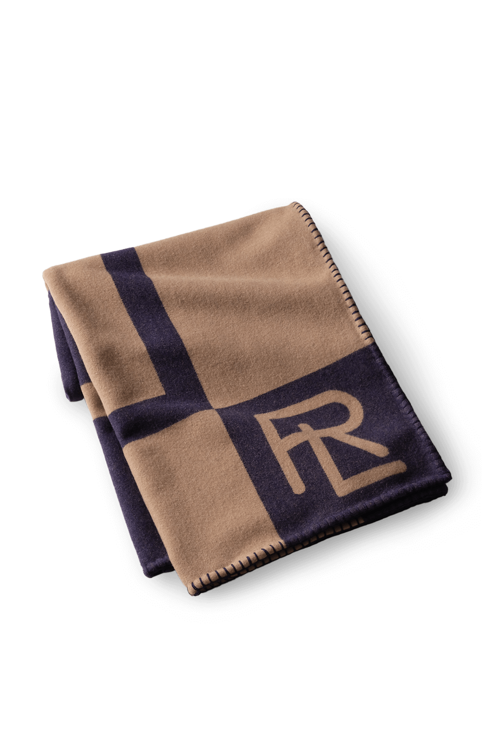 תמונה קידמית של שמיכת צמר עם רקמה