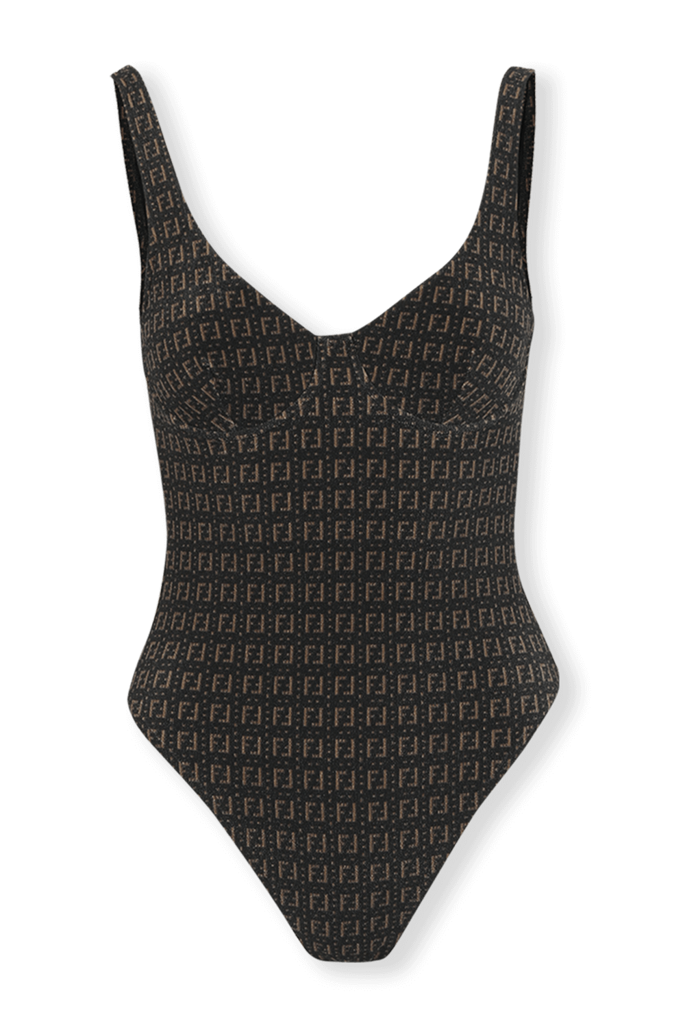One Pice Suimsuit in Black and Brown FENDI