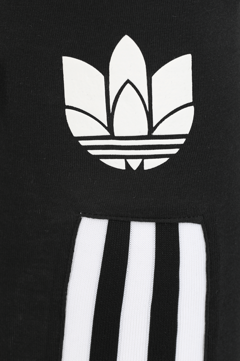 תמונה אחורית של מכנסי טייץ גבוהים שחורים עם לוגו