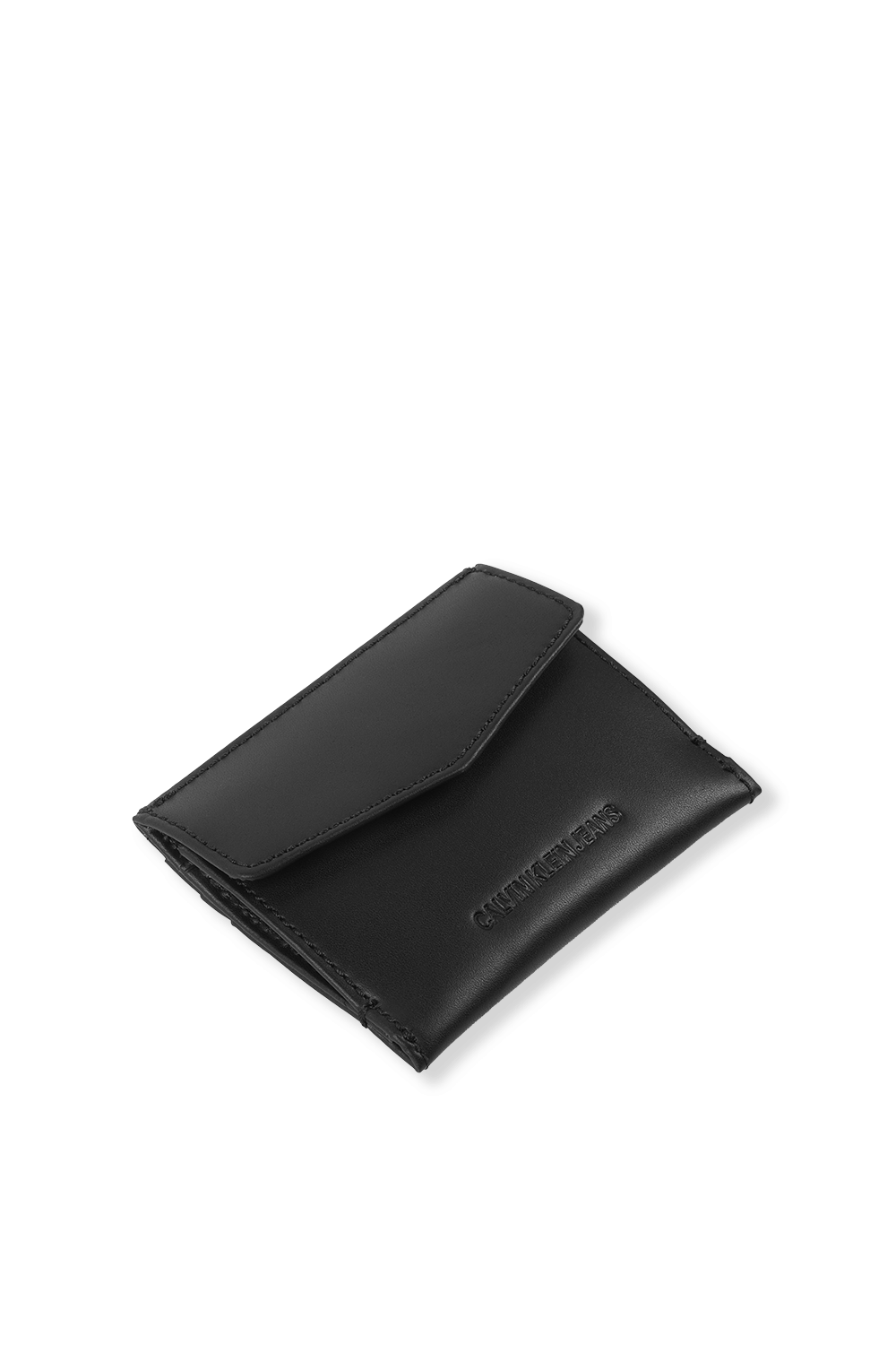 תמונת תקריב של Leather Cardholder With Coin Pocket in Black