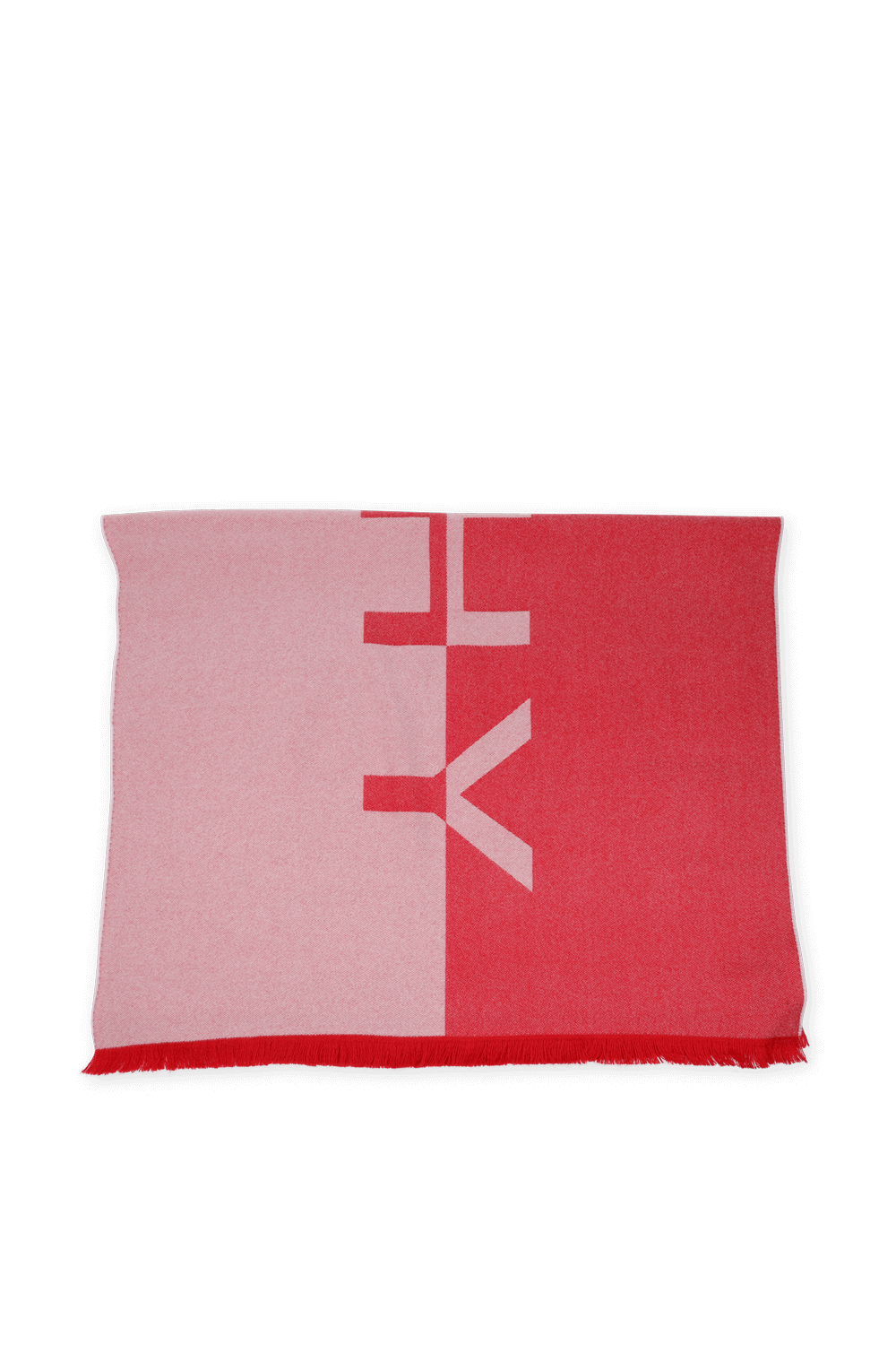 תמונה קידמית של צעיף לוגומאני בגווני ורוד ואדום