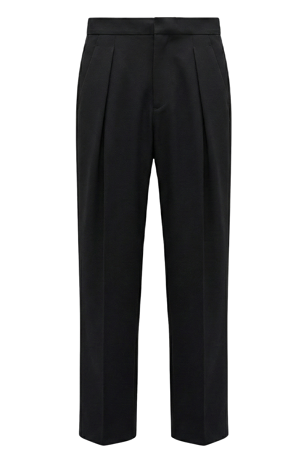 תמונה קידמית של מכנסיים שחורים מחויטים