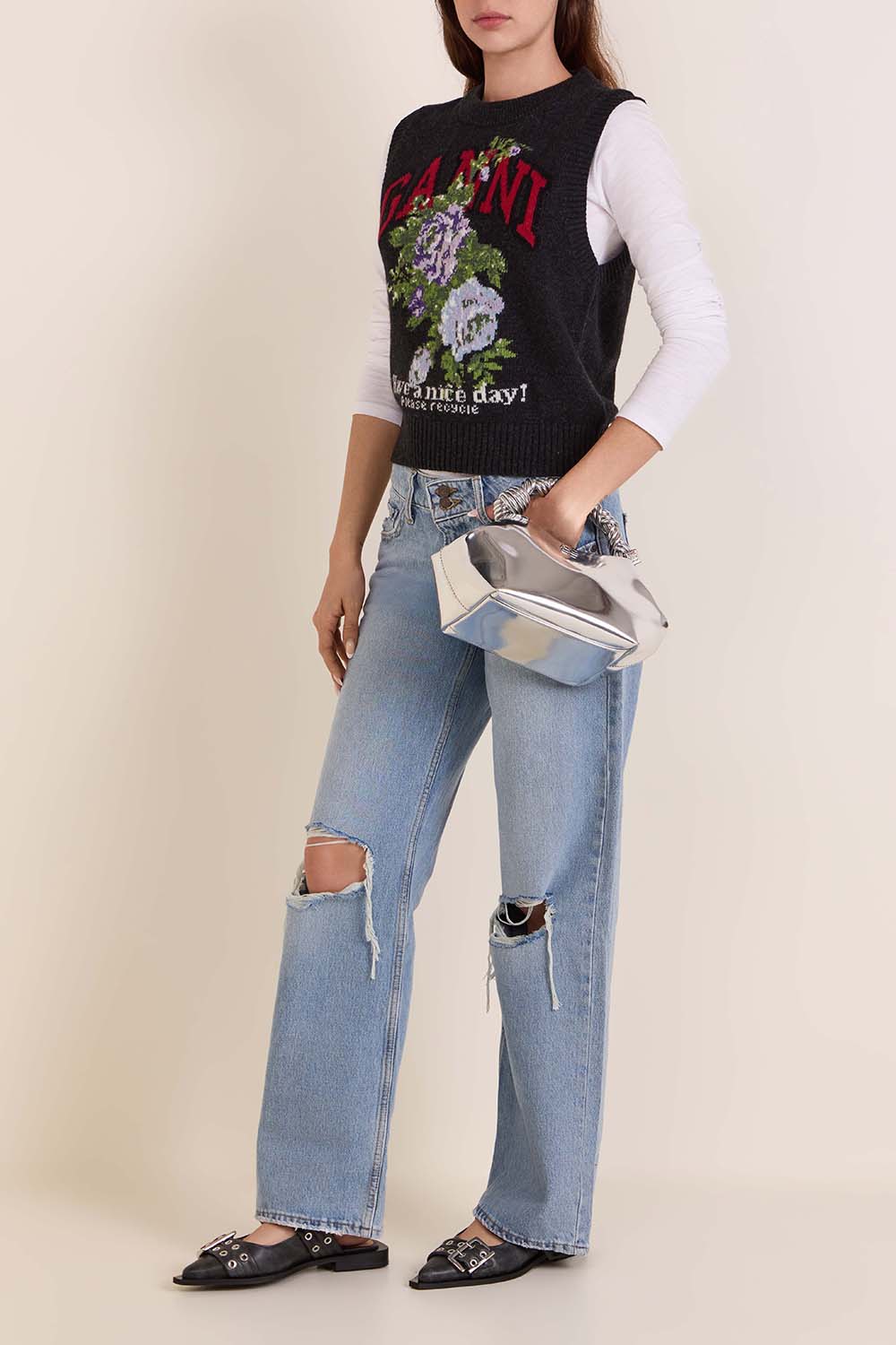 תמונת דוגמן קידמית של נעלי בלרינה סלינג בק