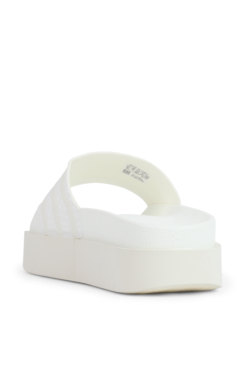 תמונה אחורית של כפכפי סליידס פלטפורמה לבנים