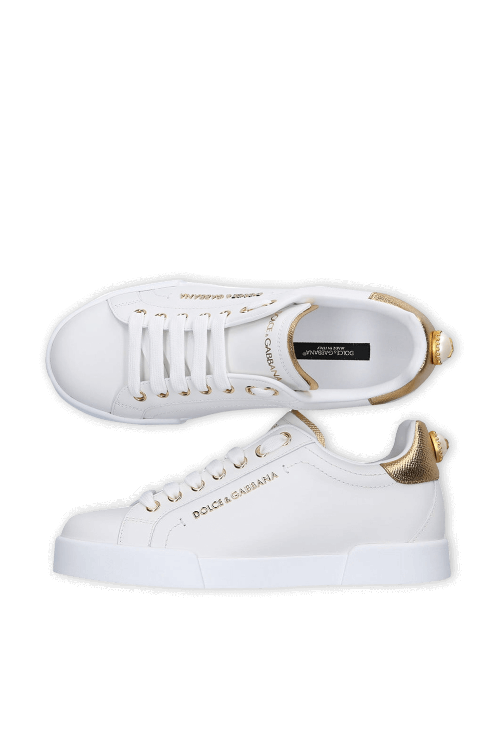 Portofino Sneakers in White with Lettering DOLCE & GABBANA