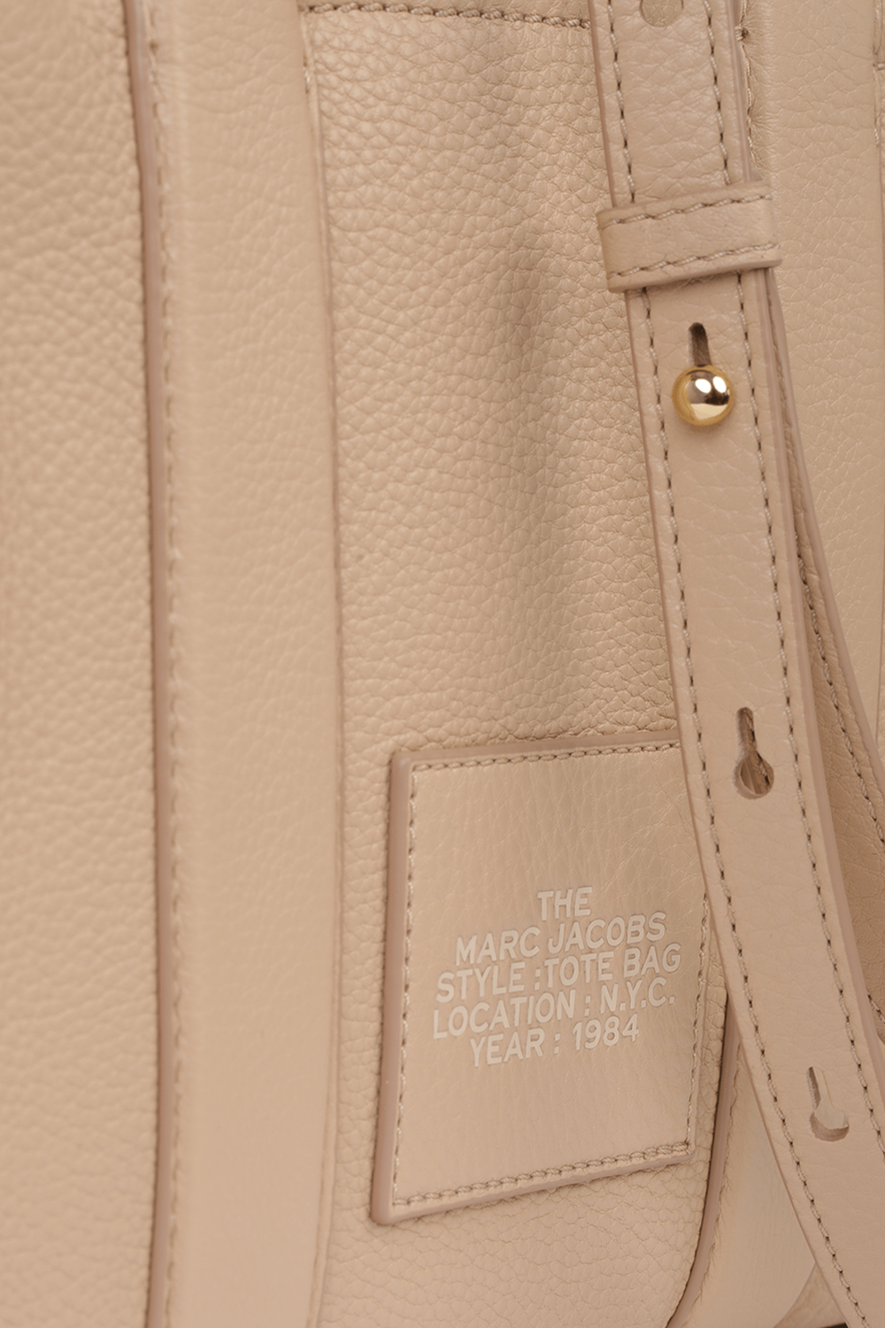 The Leather Mini Traveler Tote Bag in Light Beige MARC JACOBS