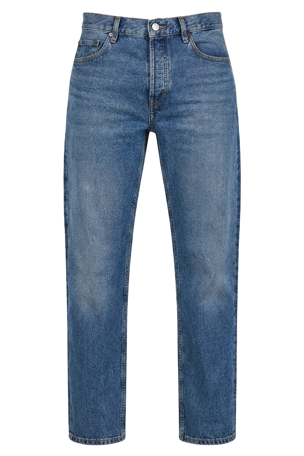 תמונה קידמית של מכנסי ג'ינס בגזרה ישרה