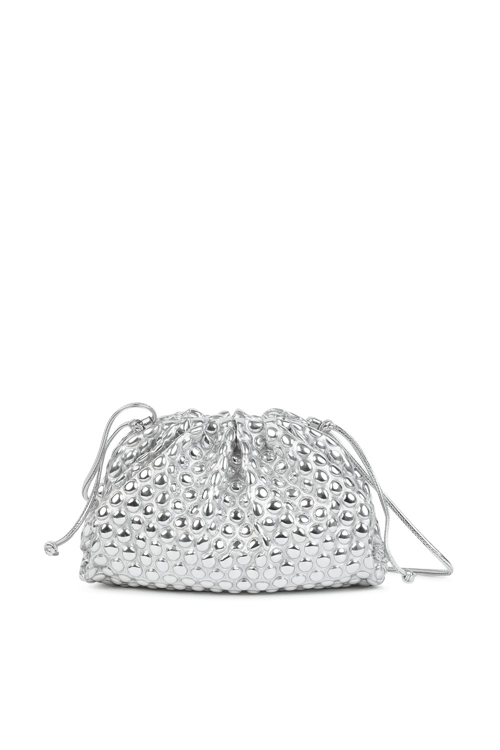 תמונה קידמית של The Mini Pouch Bubble Bag in Silver