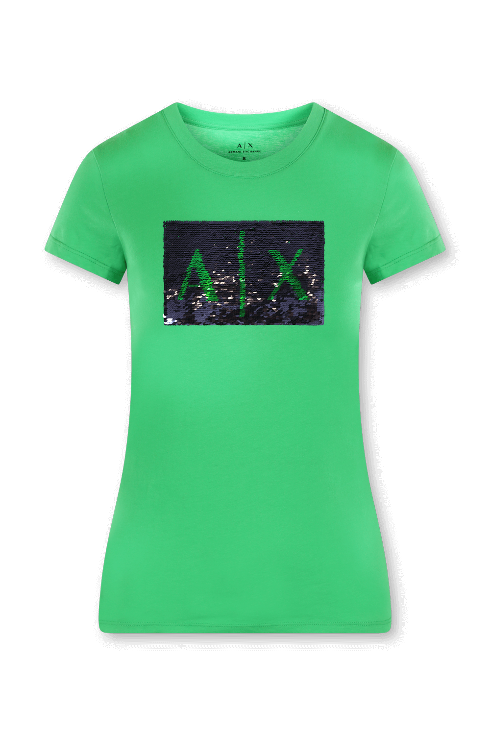 חולצת טי ירוקה עם לוגו פייטים ARMANI EXCHANGE