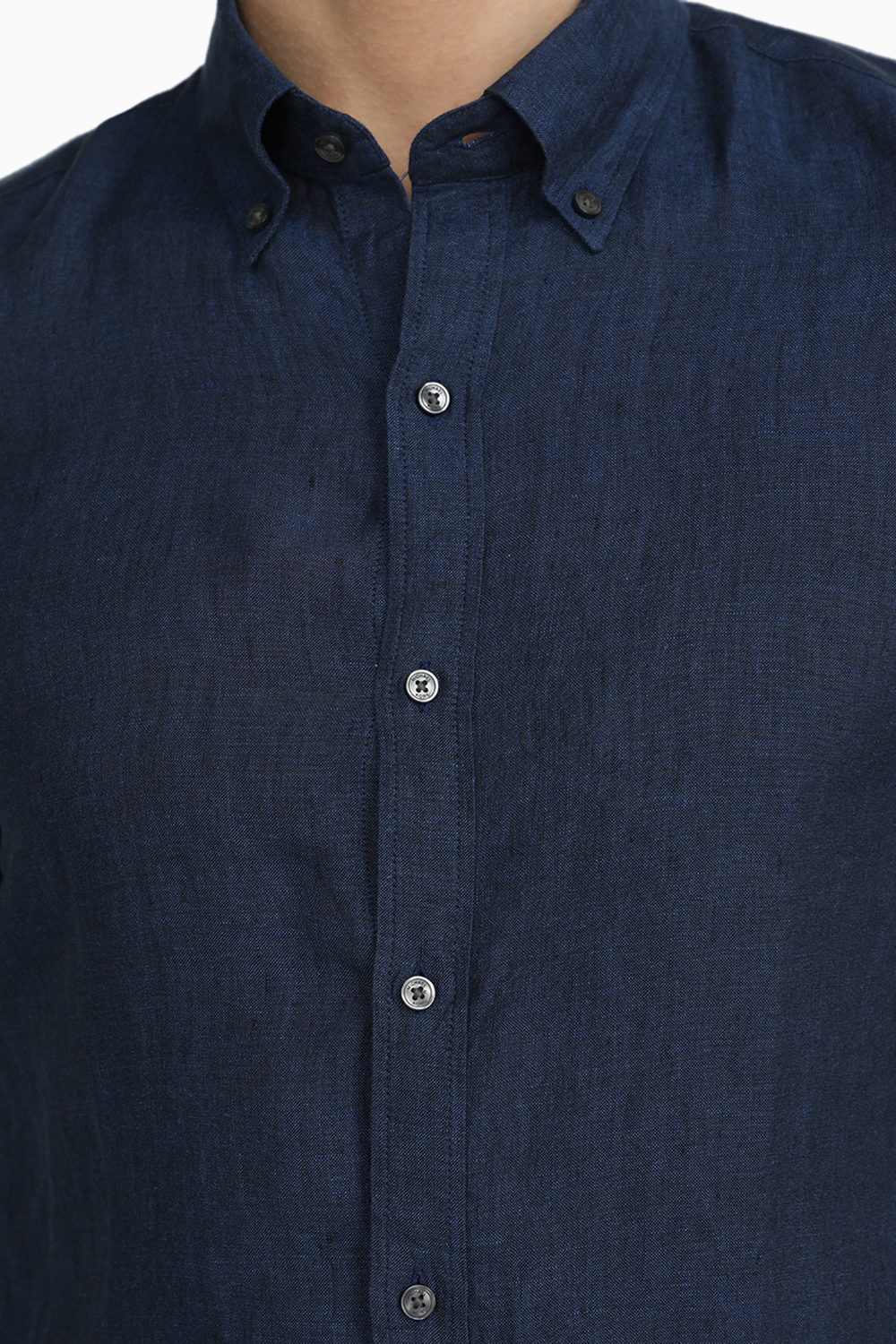 Linen Classic Shirt in Blue MICHAEL KORS