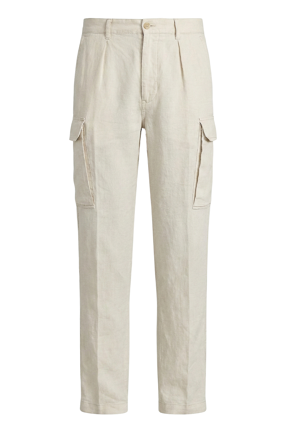 תמונה קידמית של מכנסי קרגו מפשתן