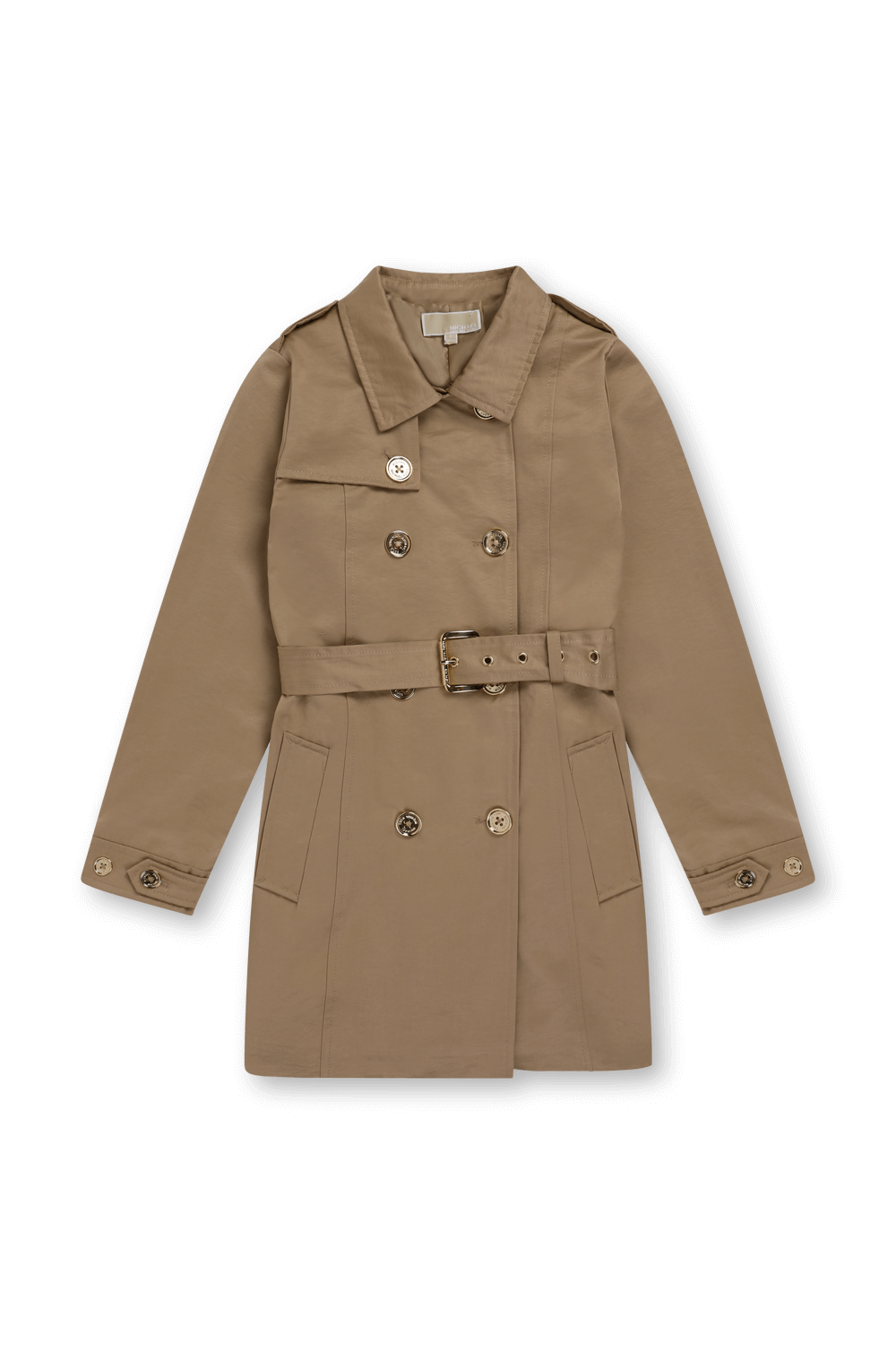 תמונה קידמית של גילאי 2-5 מעיל טרנץ' עם חגורה