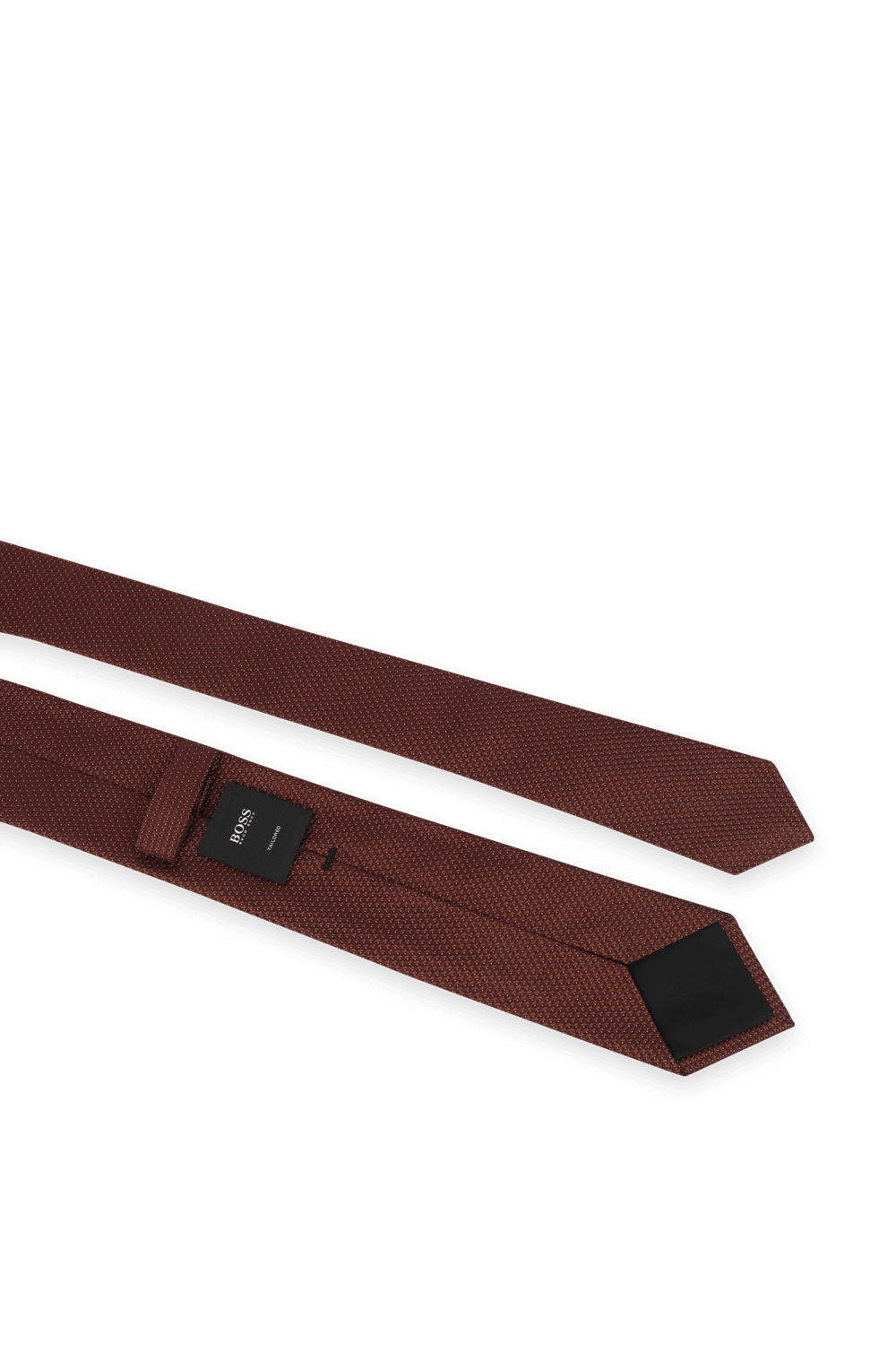 תמונה אחורית של Textured Silk Tie in Brown