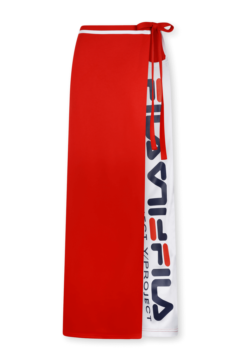 תמונה קידמית של פילה X וואי פרוג'קט חצאית מקסי אדומה עם שסע