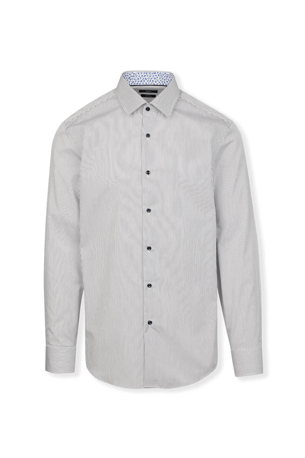 תמונה קידמית של Button Down Stripes Shirt in Blue and White