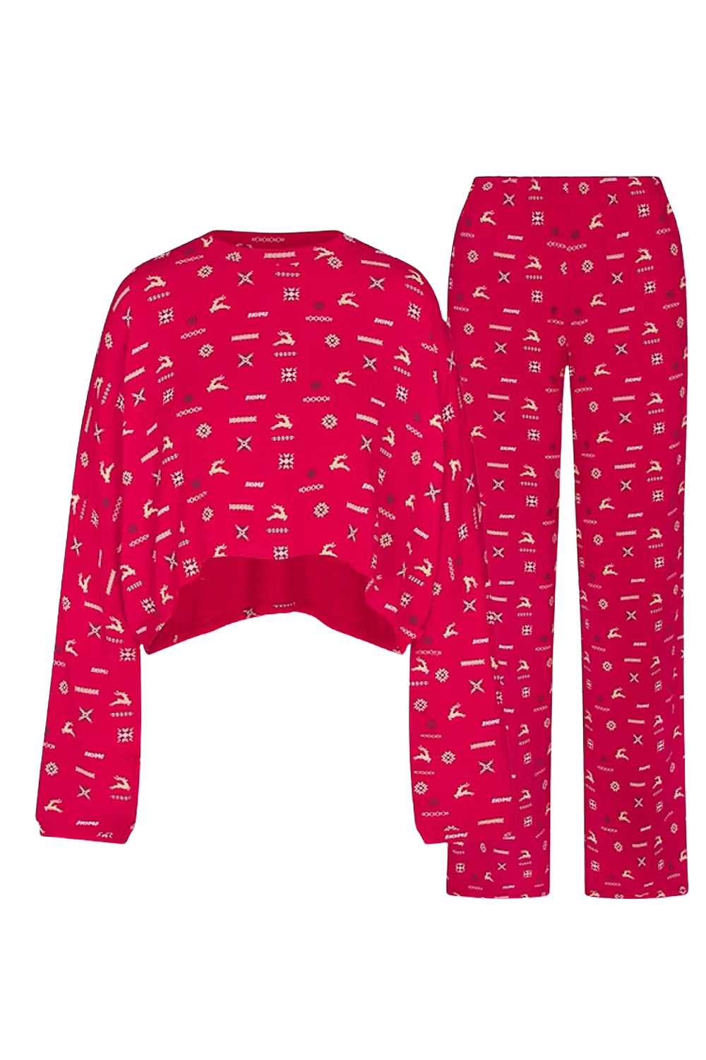 תמונה קידמית של CROPPED HENLEY AND PANT SLEEP SET