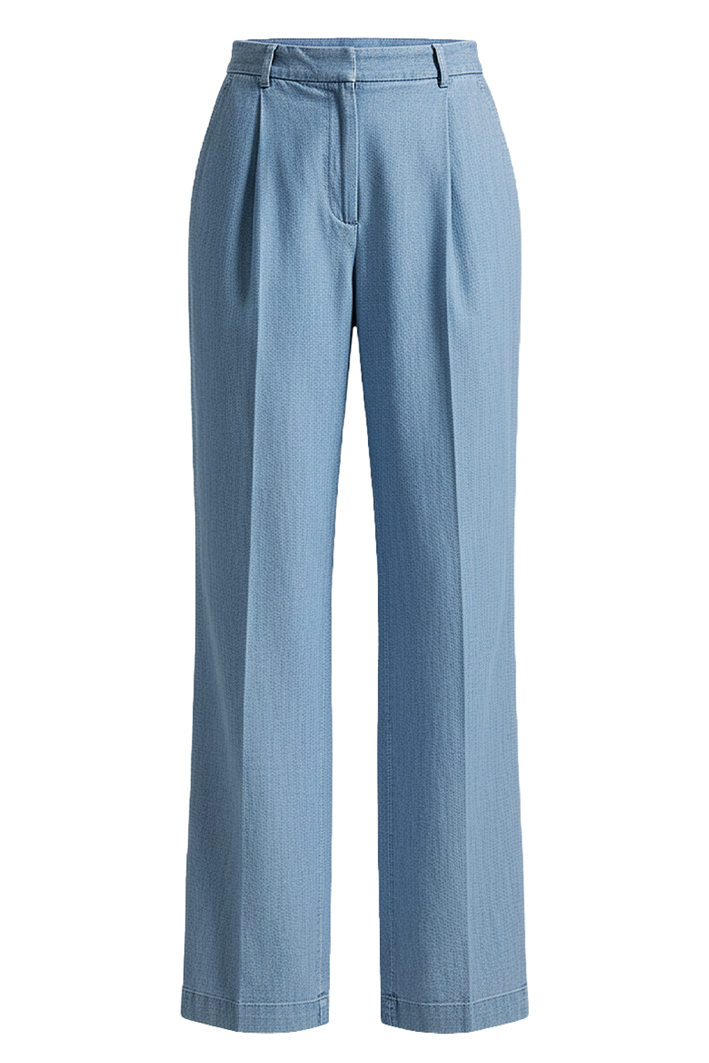 תמונה קידמית של מכנסי ג'ינס מתרחבים