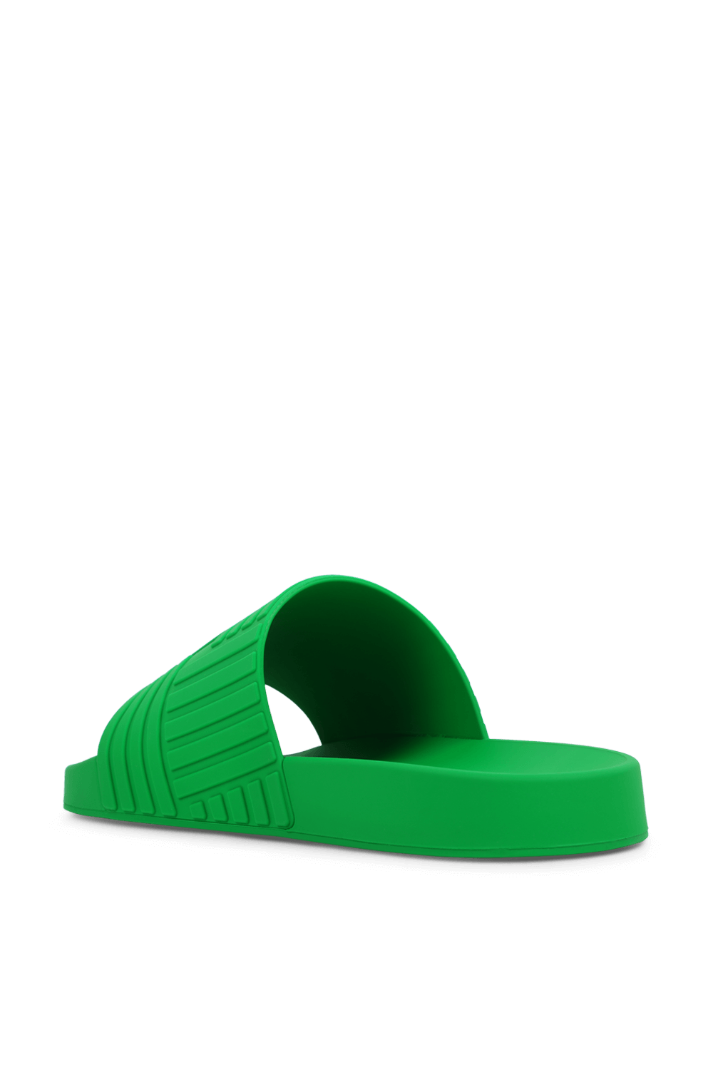 תמונה אחורית של כפכפי סליידס ירוקים מעוצבים