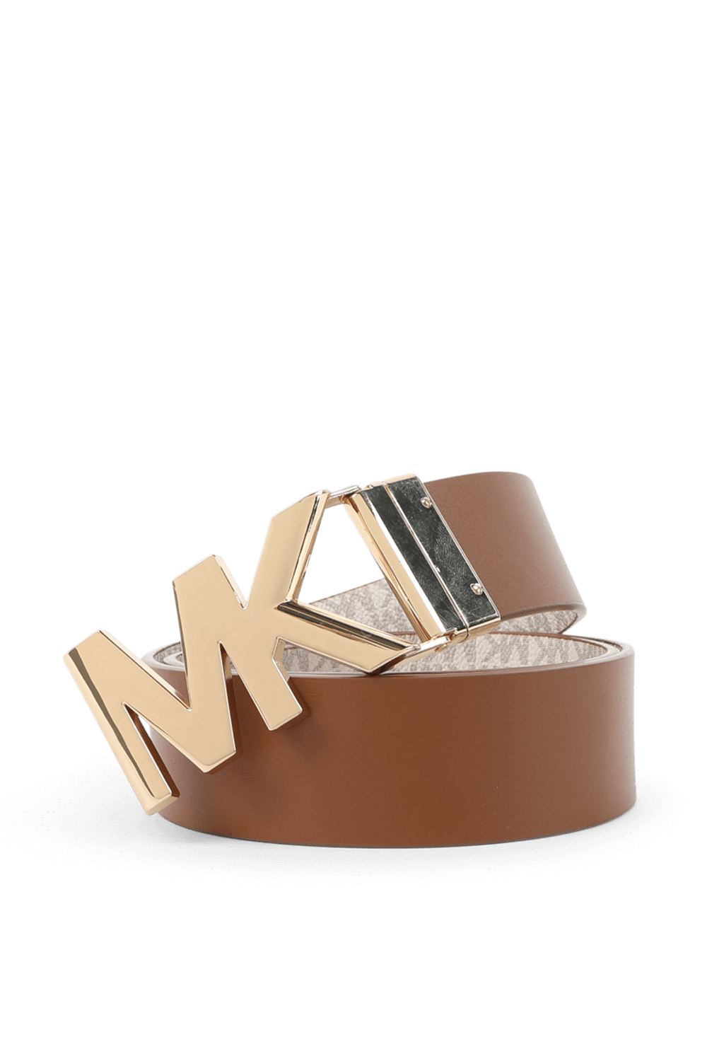 תמונה אחורית של חגורה צו צדדית בגווני לבן וחום