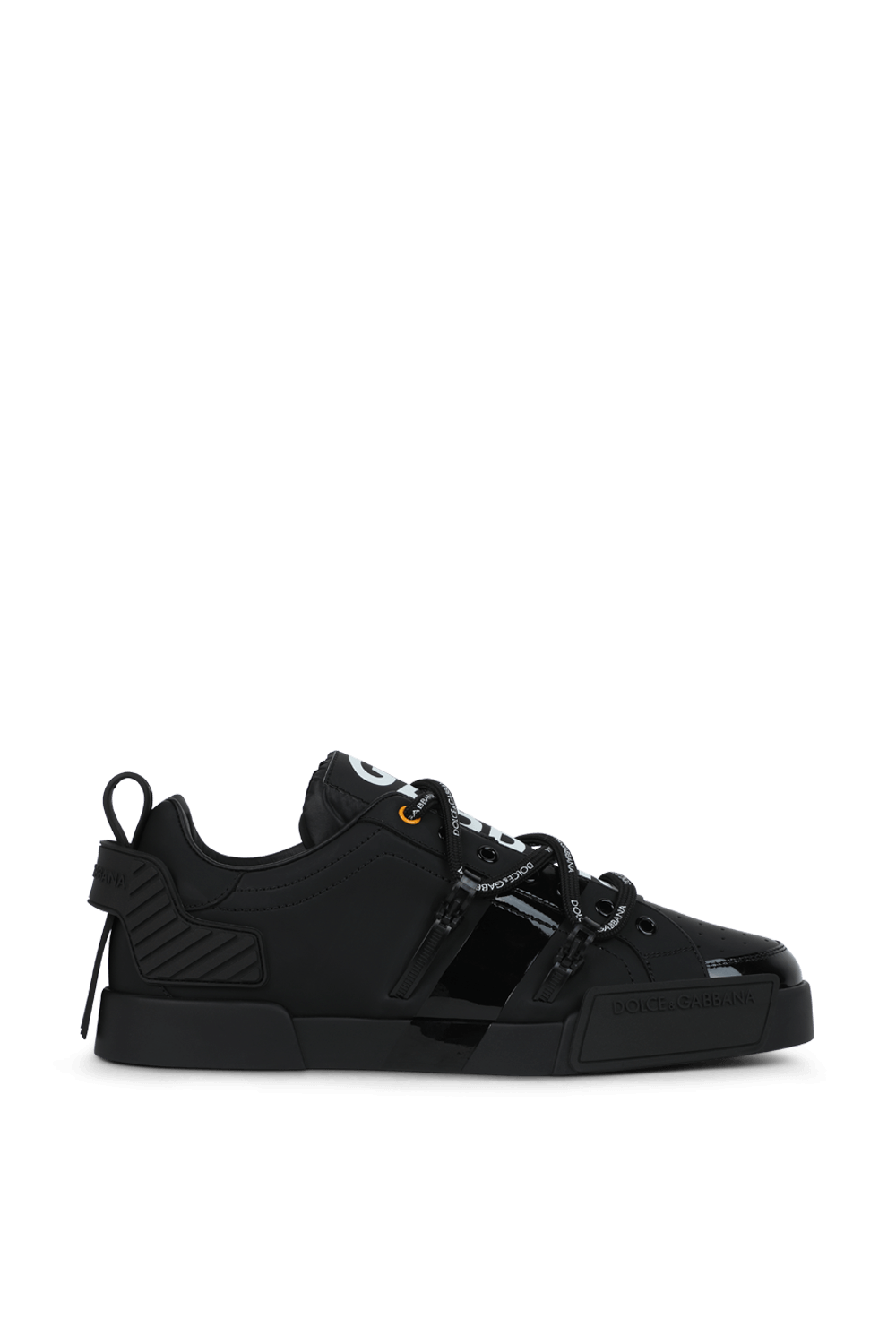 תמונה קידמית של Portofino Lace Up Sneakers in Black