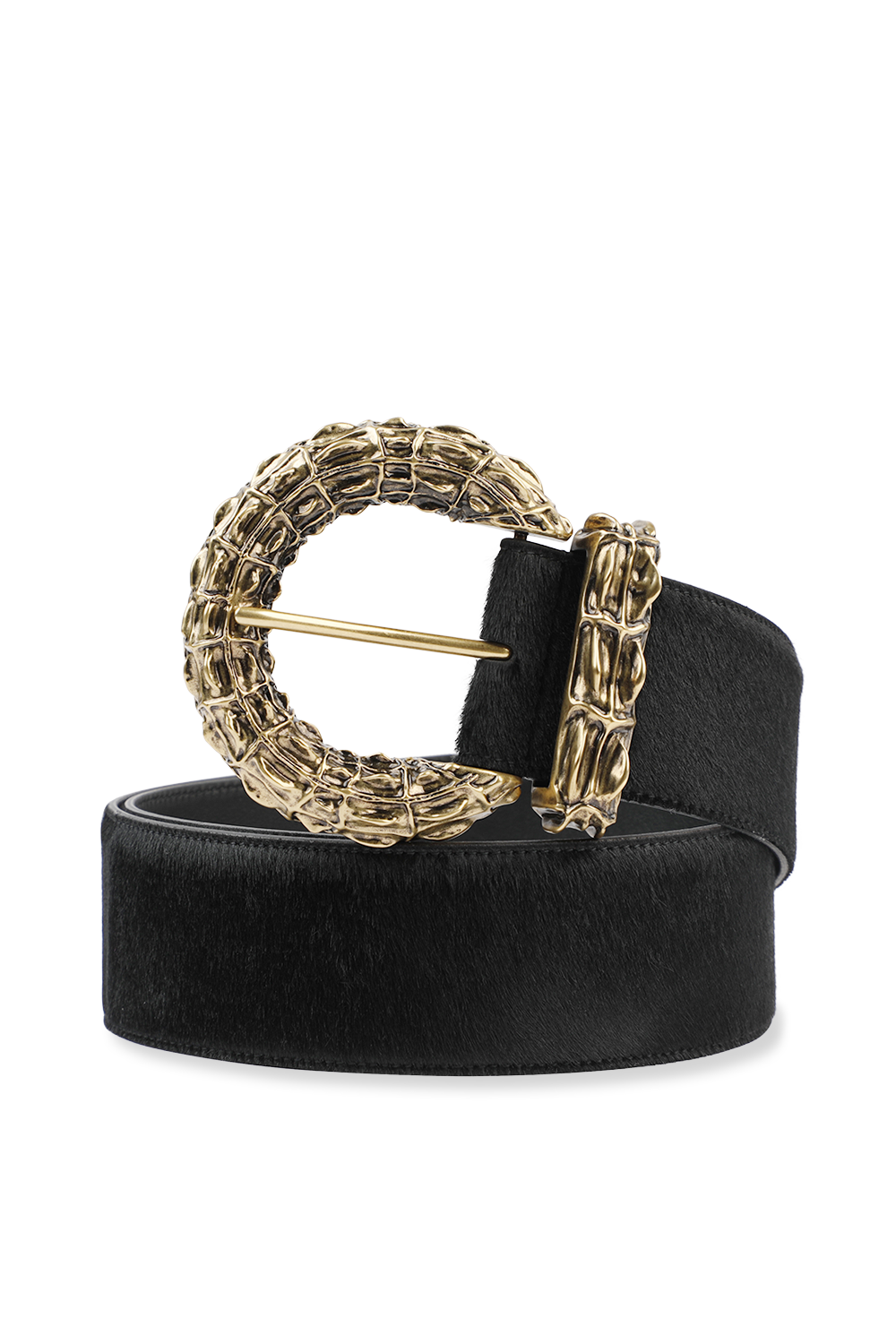 Gold Buckle Belt in Black image number null SAINT LAURENT