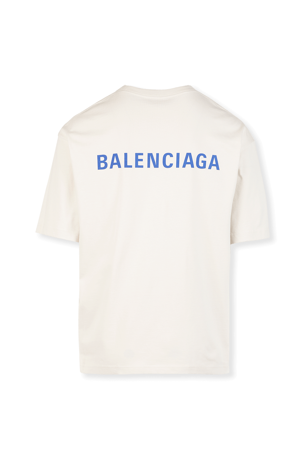 תמונה אחורית של Blue Logo T-Shirt in Cream