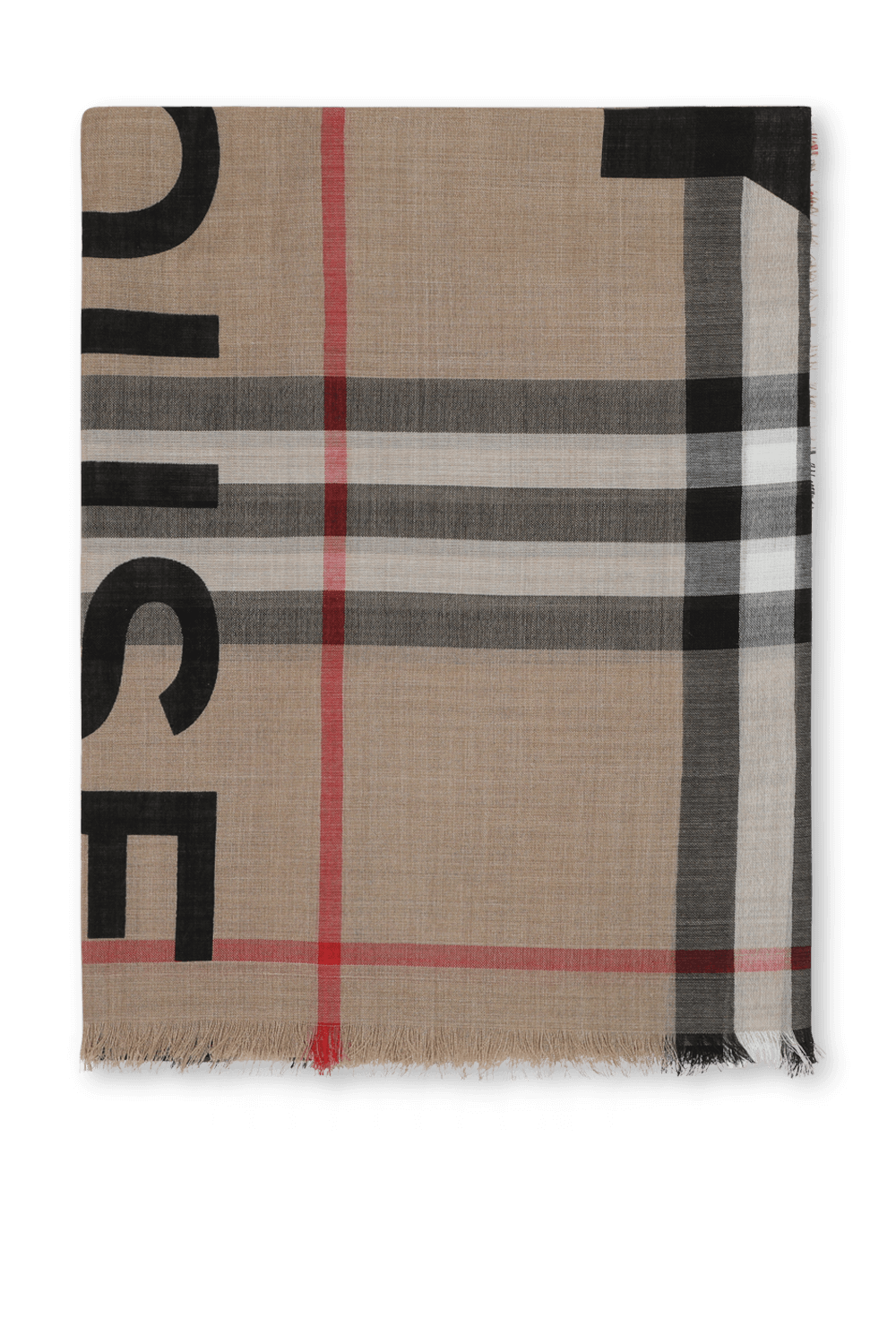 תמונה קידמית של צעיף משבצות ברברי בגווני חום ושחור