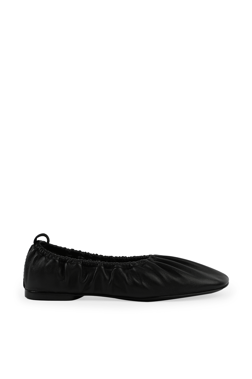 תמונה קידמית של נעלי בלרינה אלי שחורות מעור