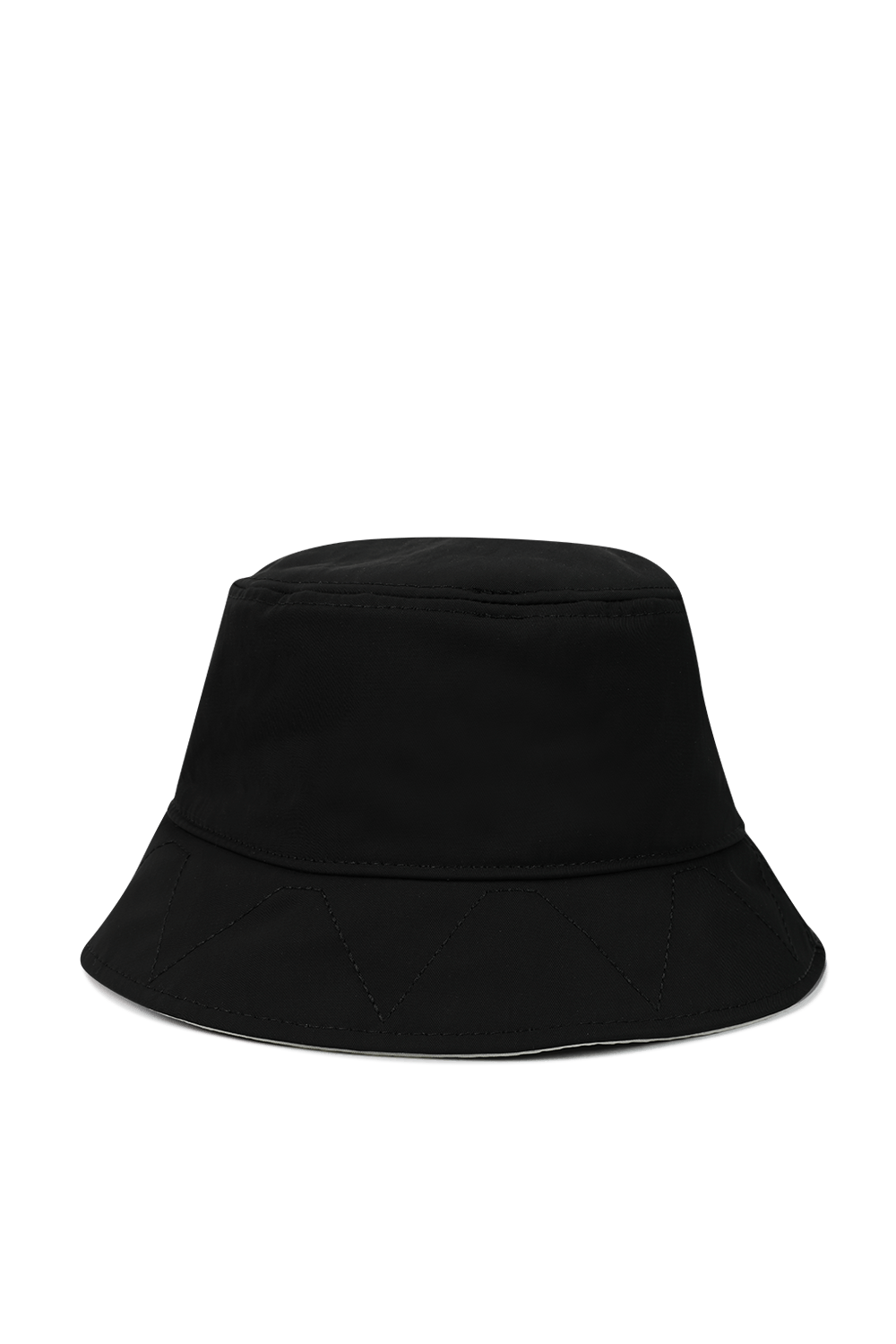 תמונה אחורית של כובע באקט דו צדדי בשחור ולבן