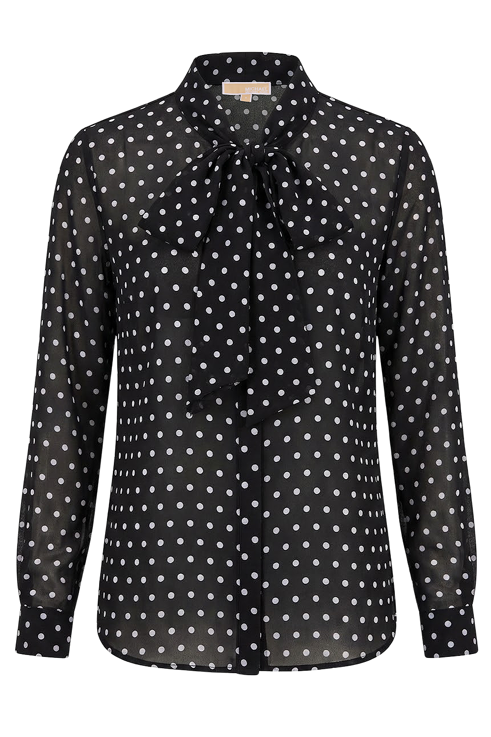 תמונה קידמית של חולצת שיפון נקודות