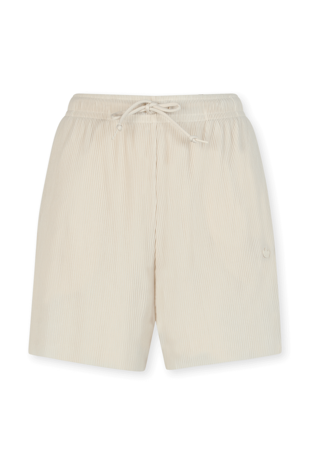 תמונה קידמית של מכנסי ריב קצרים בגוון שמנת