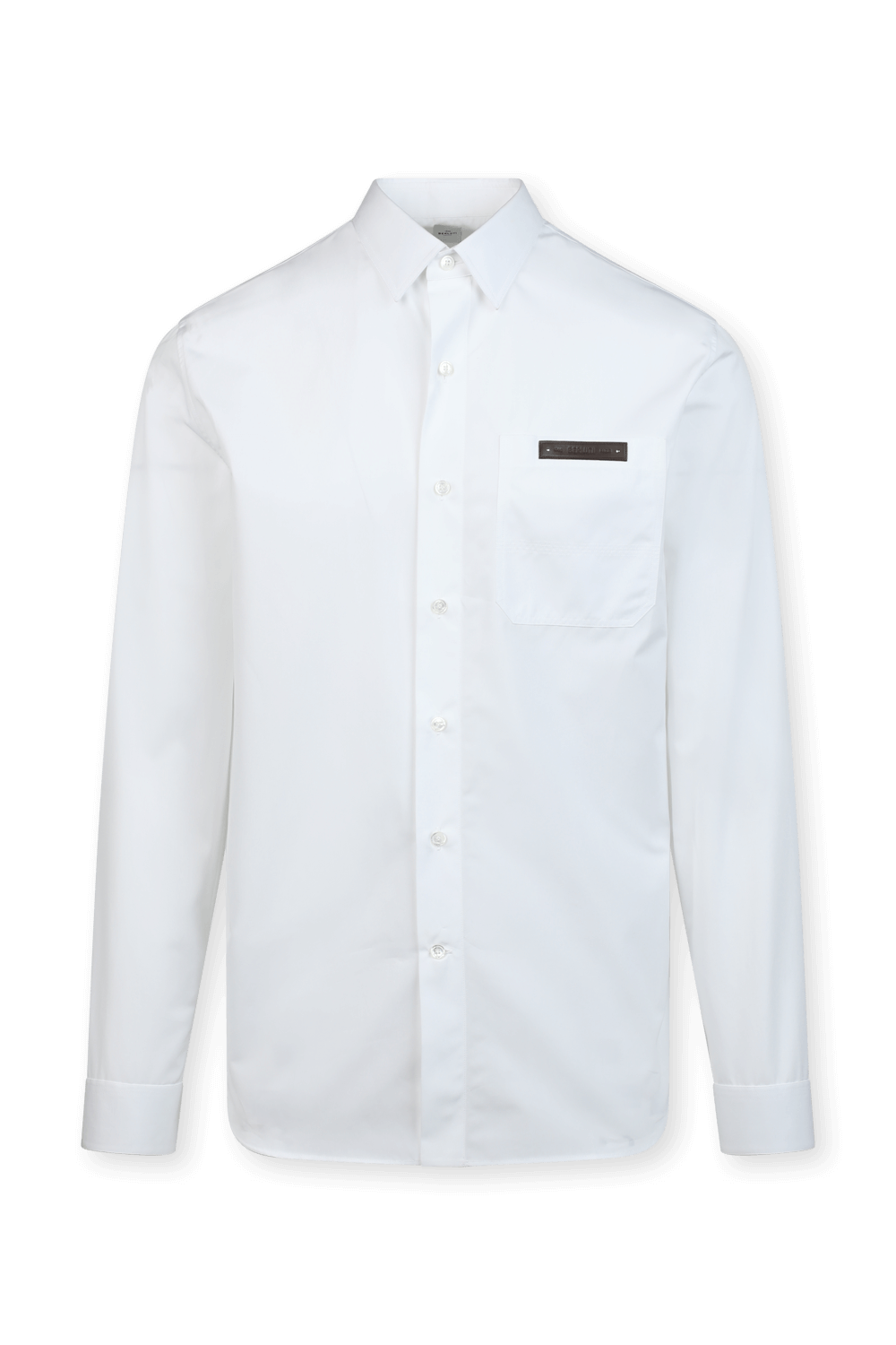 חולצת כפתורים ארוכה קלאסית עם תגית בגוון לבן BERLUTI
