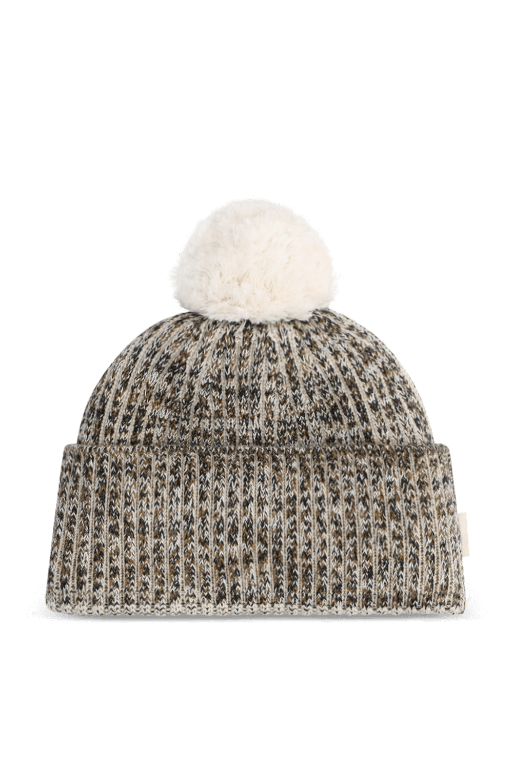 תמונה אחורית של Textured Fleece-Lined Knit Beanie