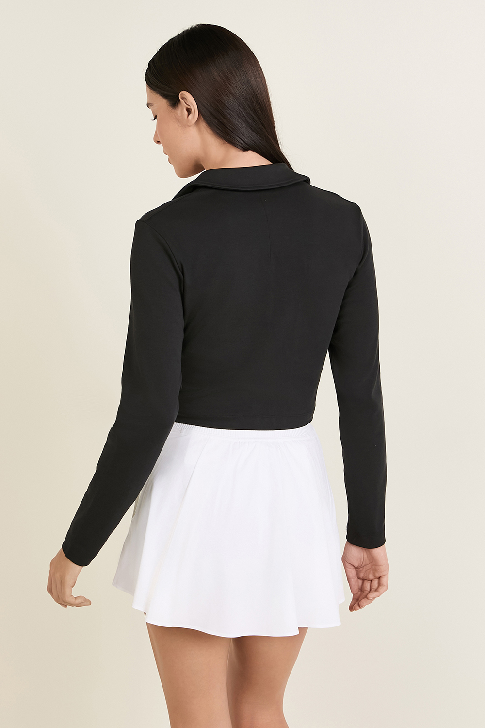 תמונת דוגמן אחורית של Stretch Cotton Long-Sleeve Polo Shirt