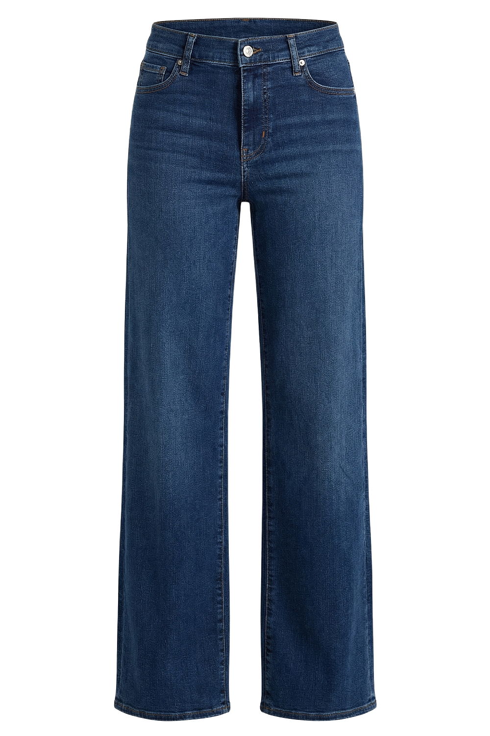 תמונה קידמית של מכנסי ג'ינס בגזרת סלים