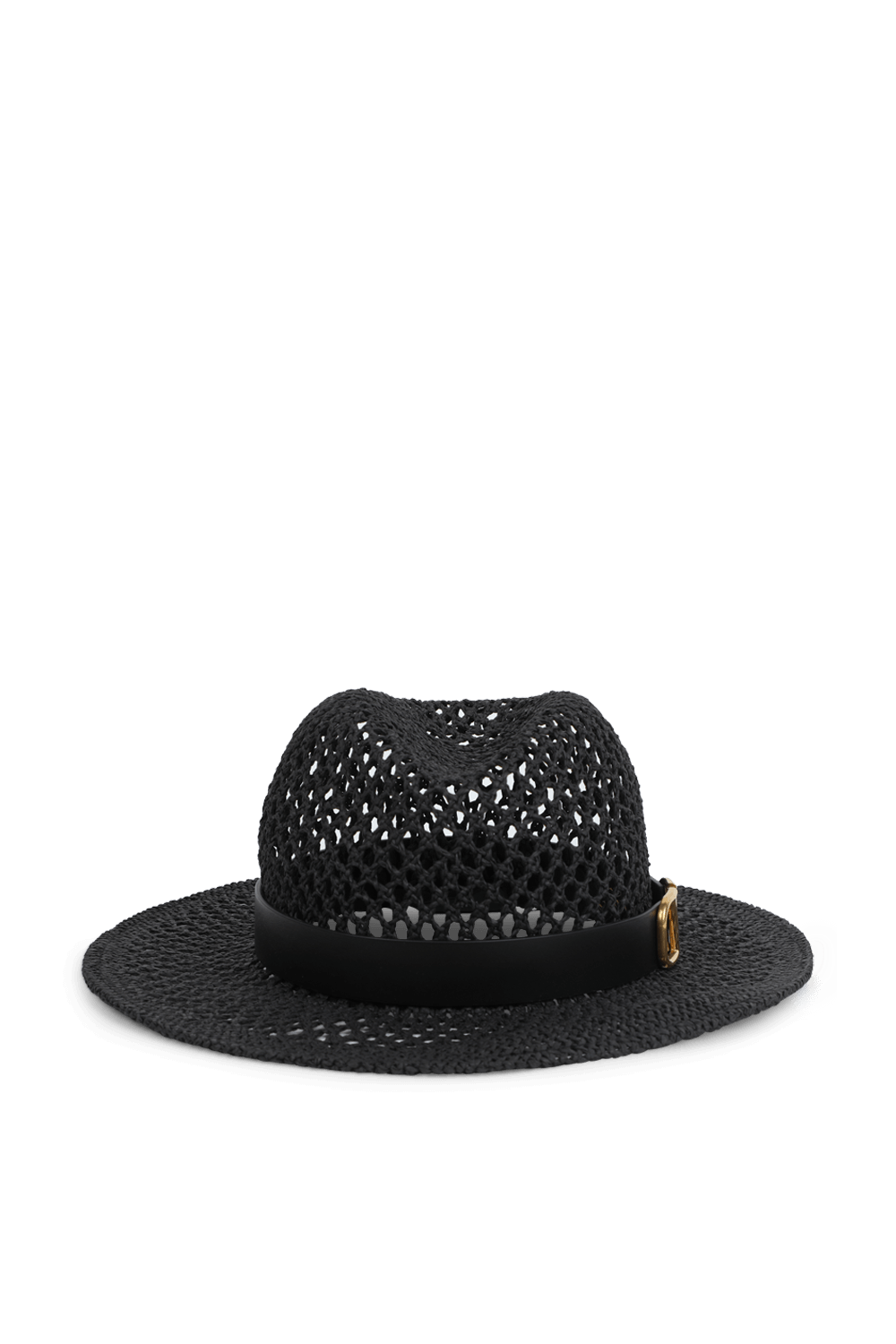 כובע רחב שוליים שחור באריגת יד VALENTINO GARAVANI