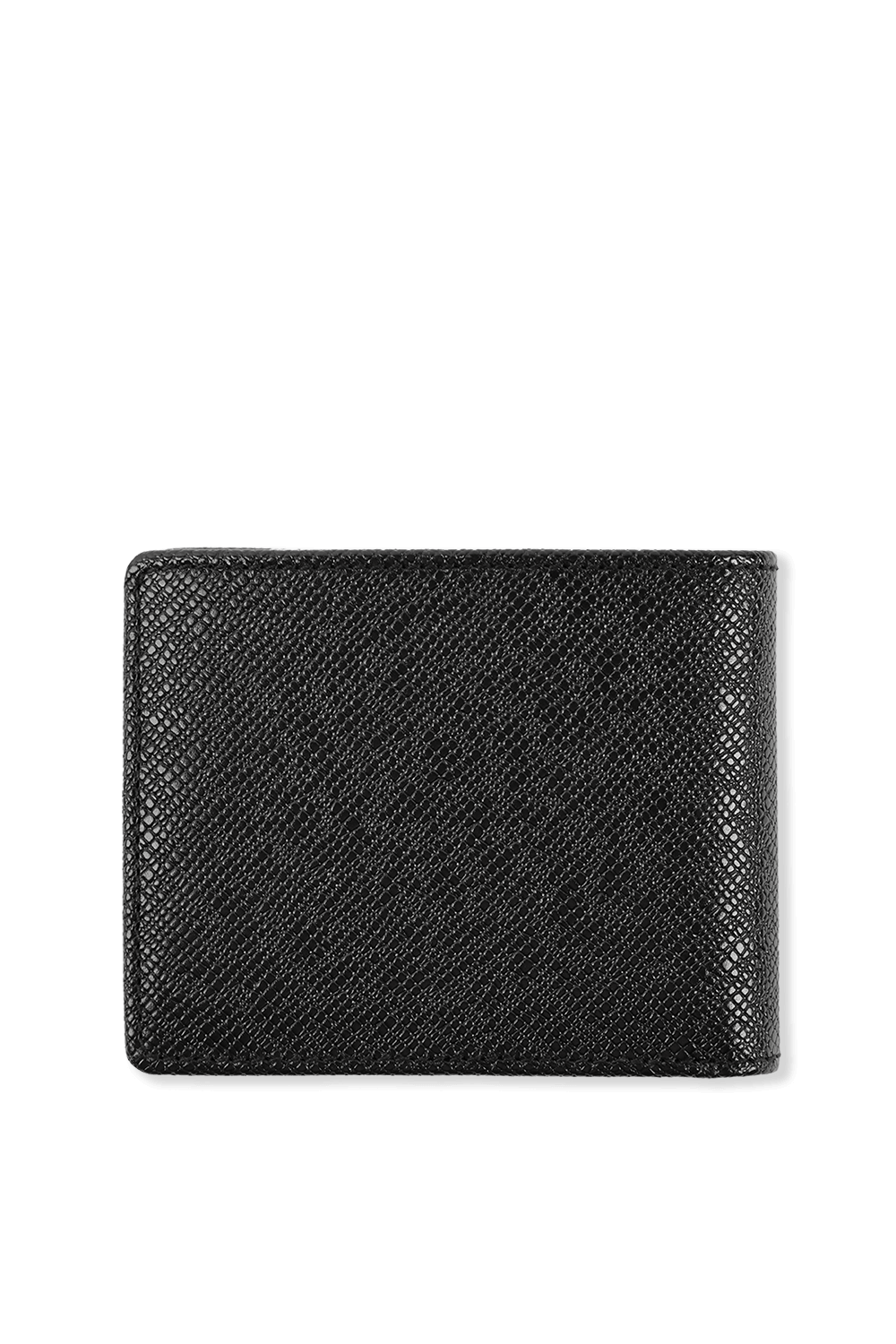 תמונה אחורית של Signature Grainy Leather 6 cc Wallet In Black 