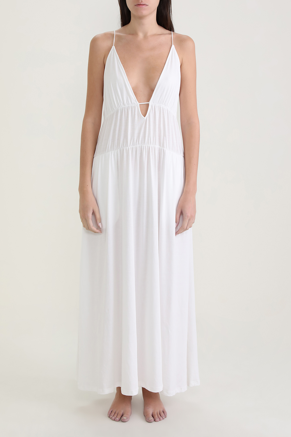 תמונת דוגמן קידמית של שמלת מידי אלייה מכותנה