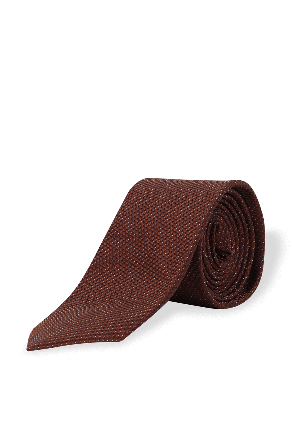 תמונה קידמית של Textured Silk Tie in Brown