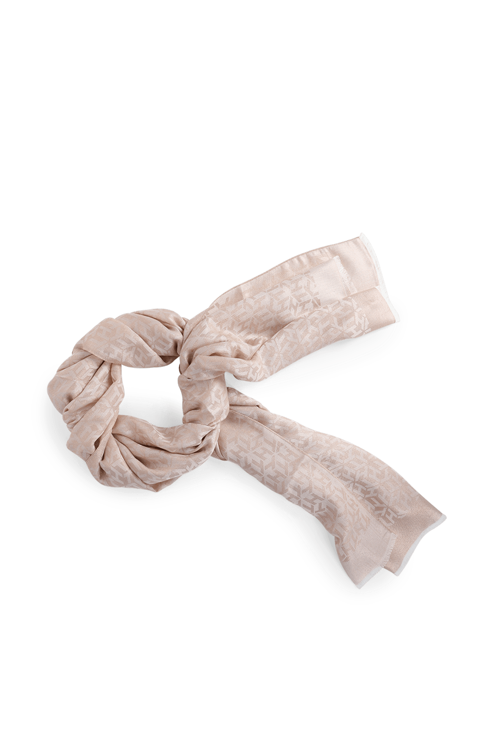 צעיף מונוגרמי בצבע קאמל מבריק image number null TOMMY HILFIGER